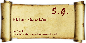 Stier Gusztáv névjegykártya